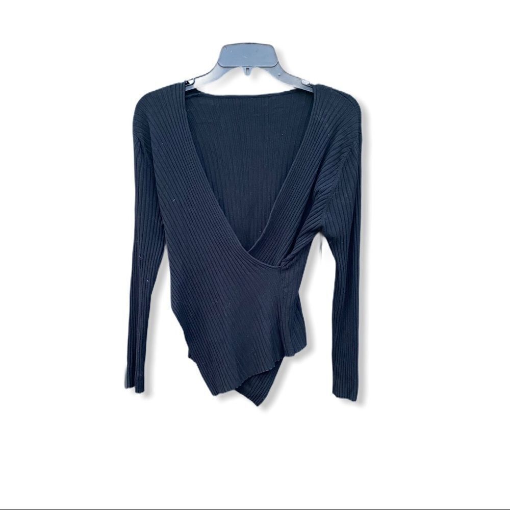 Deep V-Neck Ribbed Sweater - Picture 5 of 5